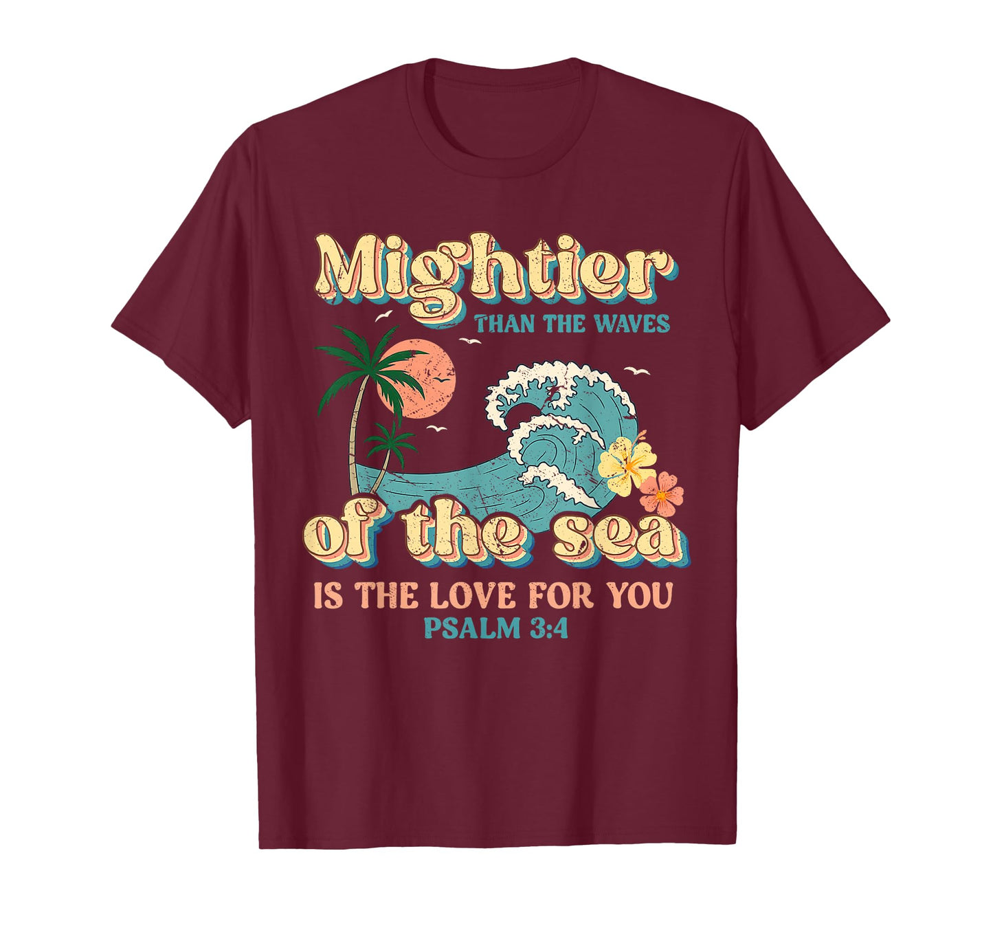 Mightier Than Waves Christian Bible Verse Tee T-Shirt