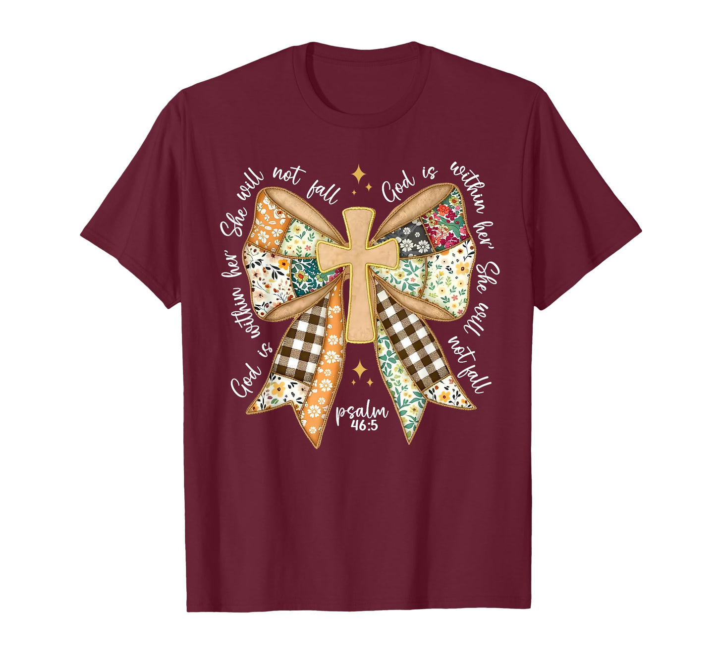 Jesus God is Within Her Coquette Christian Faith Cute T-Shirt