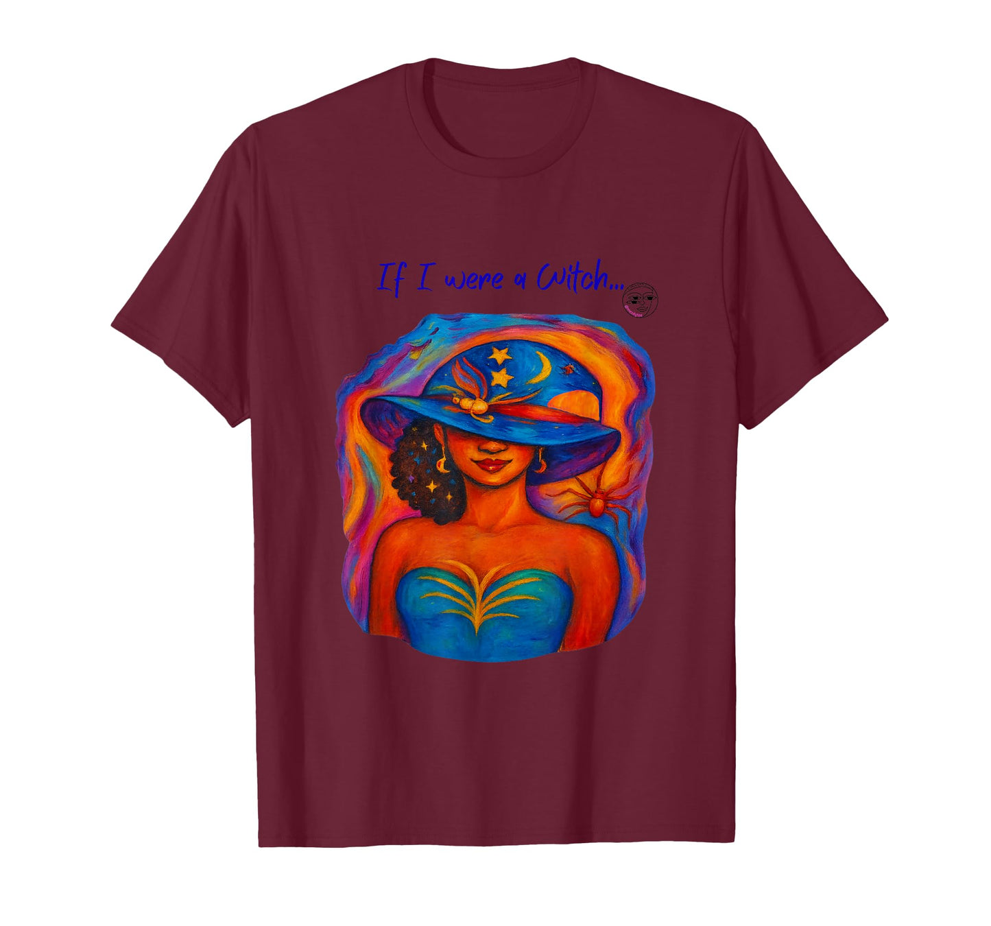 If i were a Witch Design_Magical Black Girl Art tee_Moon tee T-Shirt
