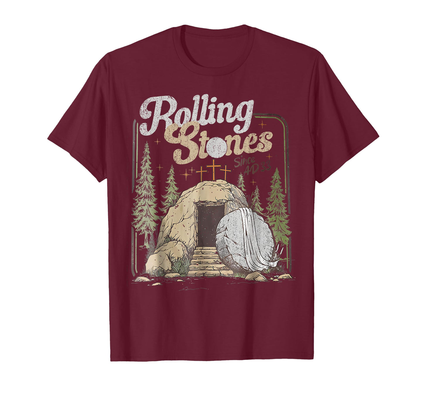 The Stone Was Rolled Away He Is Alive Retro Christian Easter T-Shirt