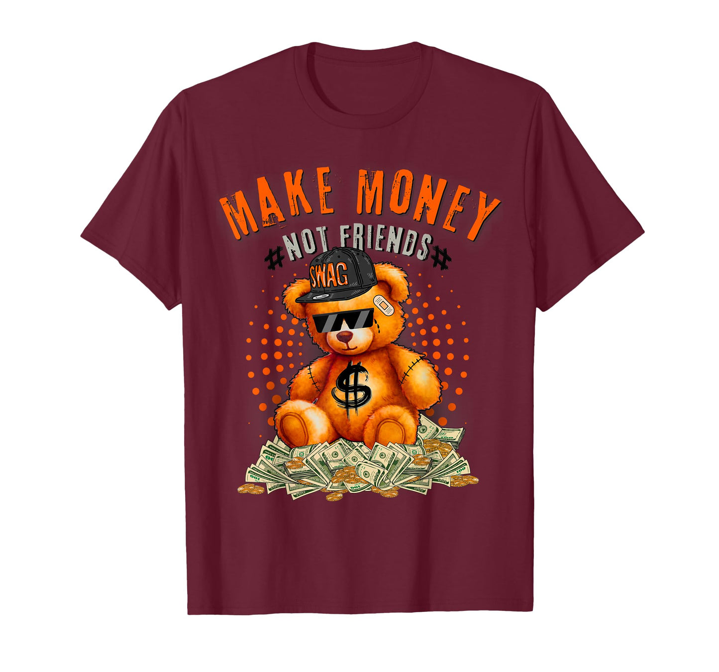 Trendy Olive Army Solar Orange Color match T-Shirt