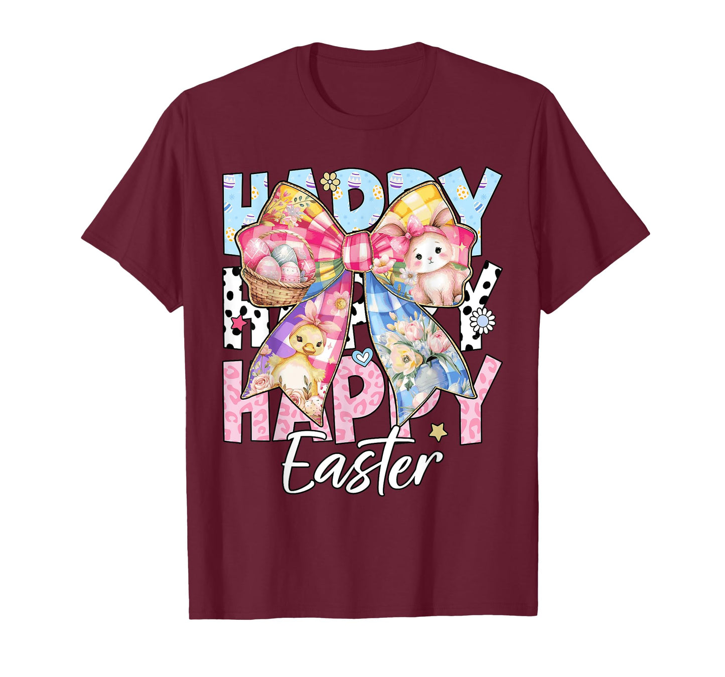 Happy Easter Day Cute Bunny Coquette Bow Easter Day Women T-Shirt