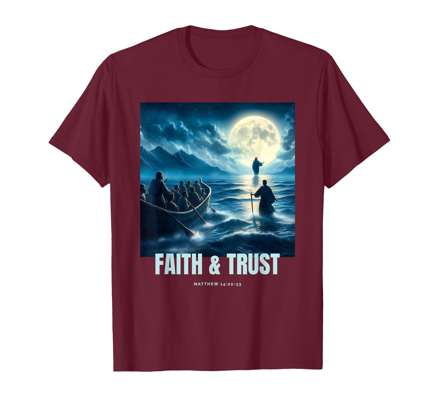 Faith Inspired Image Of Jesus Walking On Water T-Shirt
