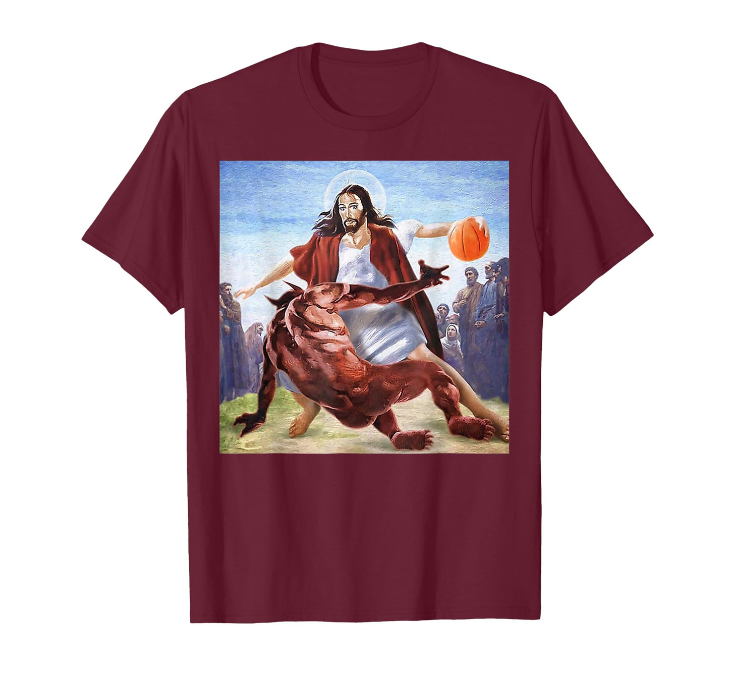 Funny Jesus Crossing Up The Devil Christian Religious T-Shirt