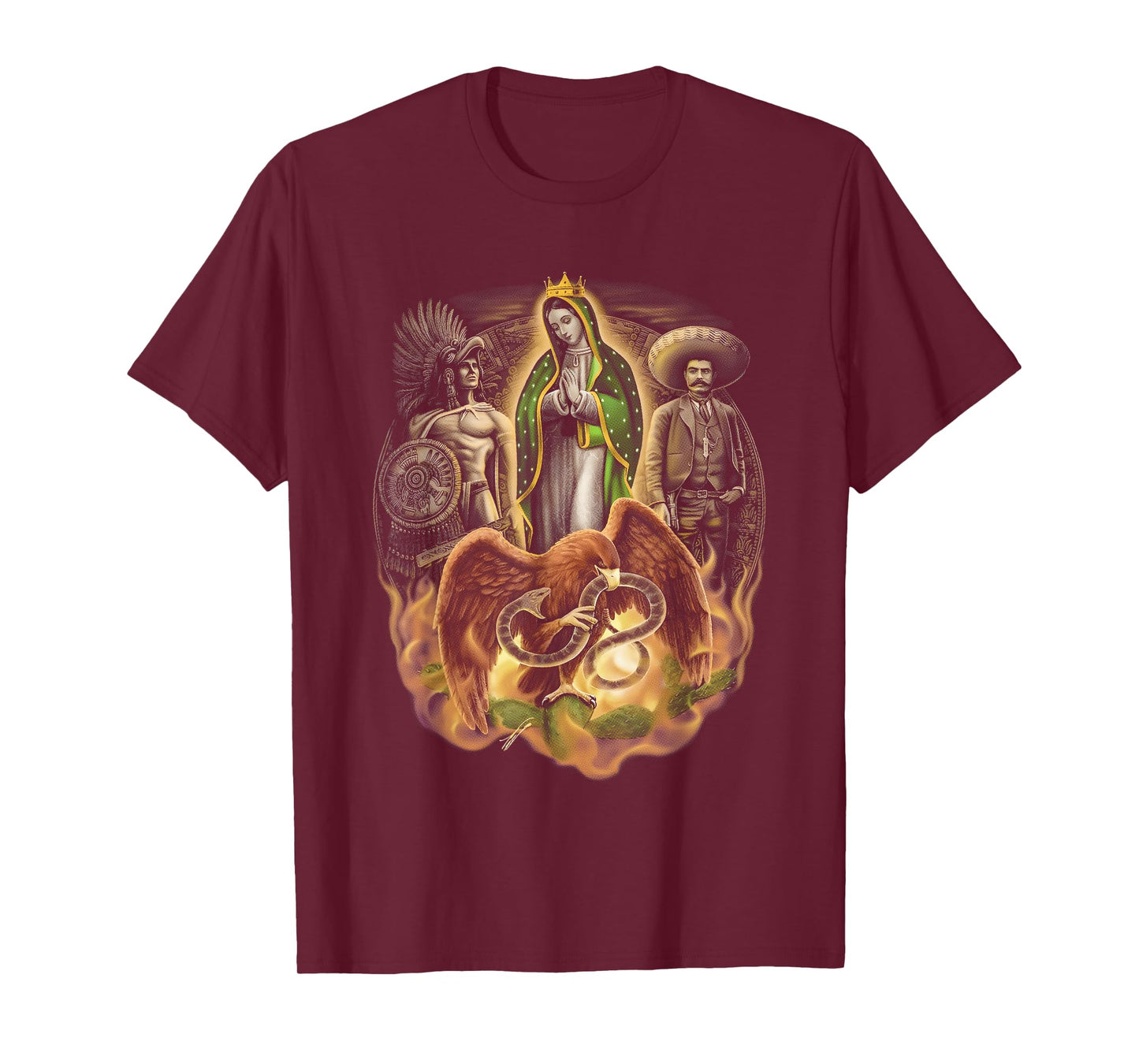 La Reina Virgen De Guadalupe Pancho Villa | Guerrero Azteca T-Shirt