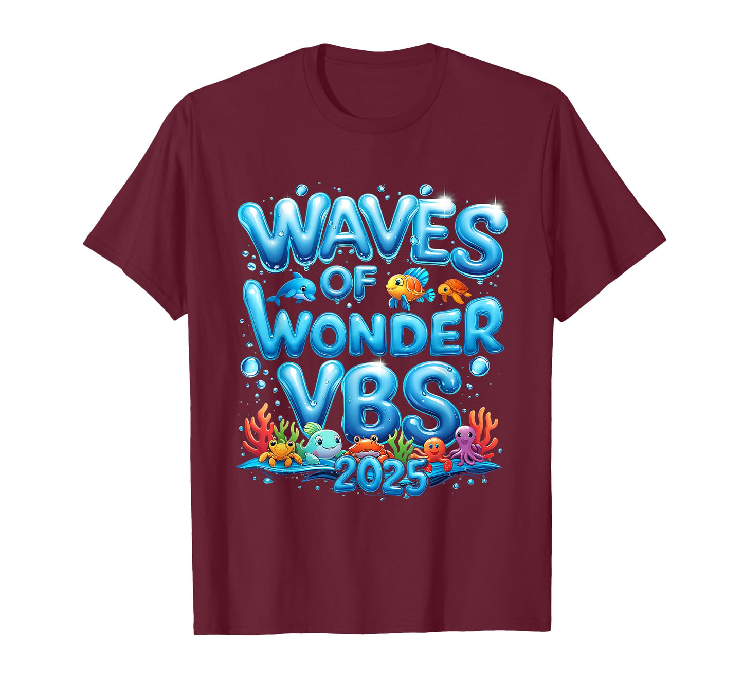 VBS 2025 Waves Of Wonder Ocean Christian Faith Camp T-Shirt