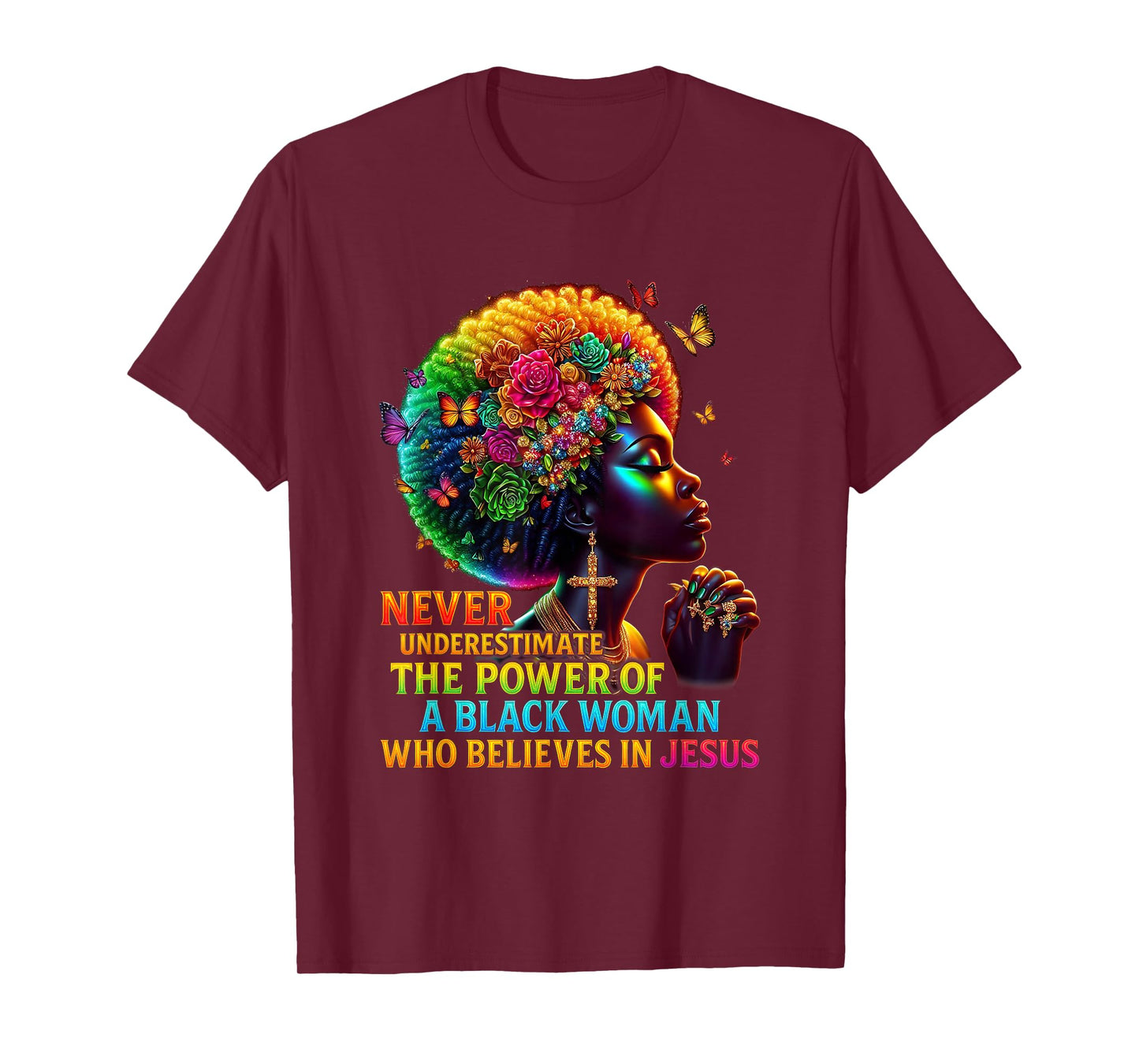 Powerful Black Woman Faith Inspirational Believes Jesus T-Shirt