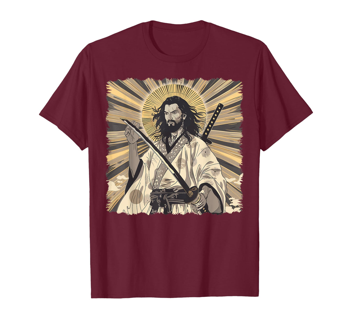 Jesus Christian Religious Japanese Art Samurai T-Shirt