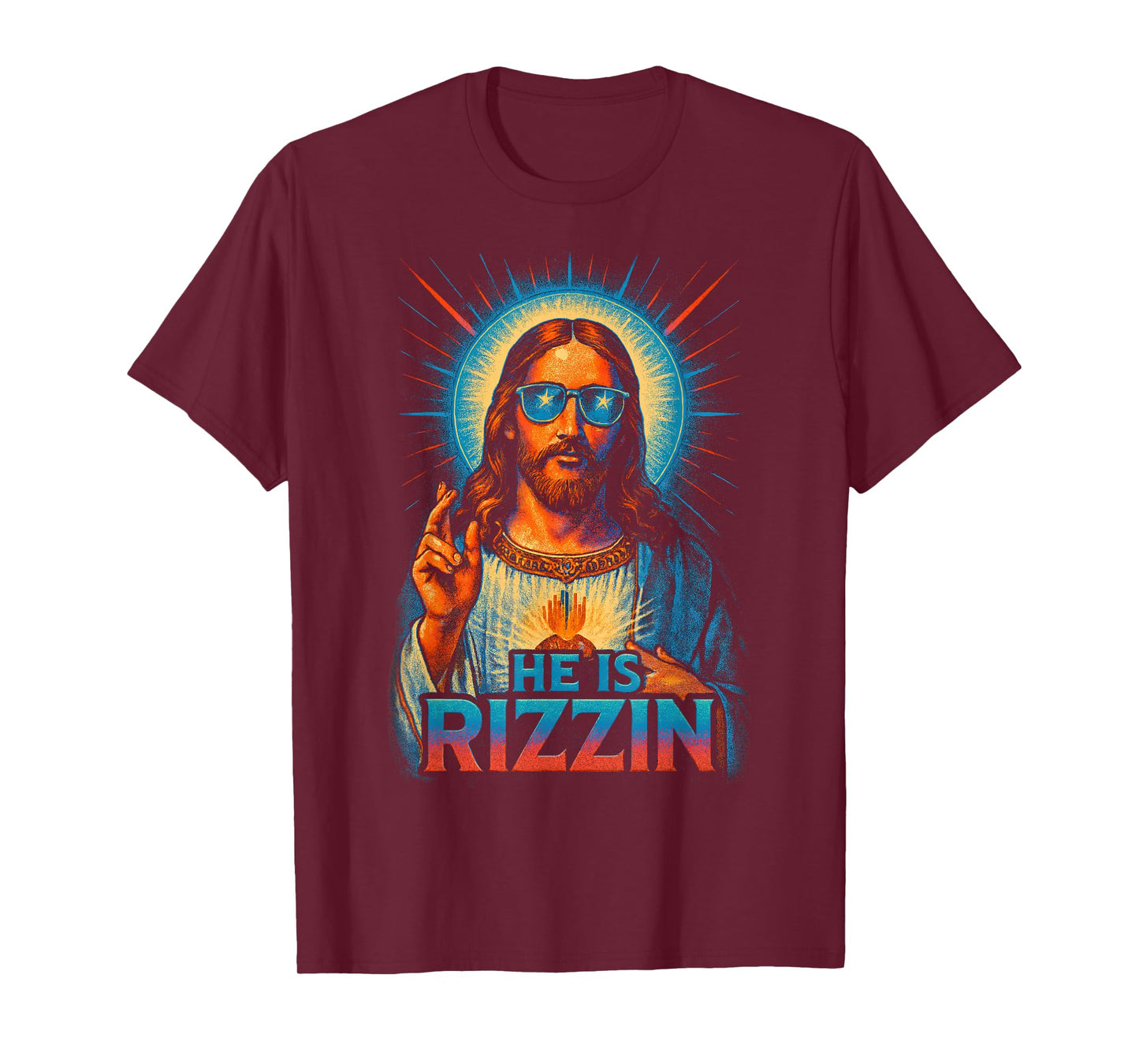 He Is Rizzin Jesus Blessing Gesture Love Easter T-Shirt