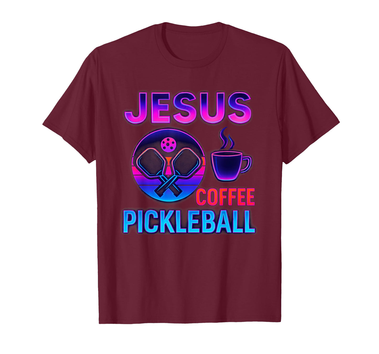 Retro Jesus Coffee Pickleball T-Shirt