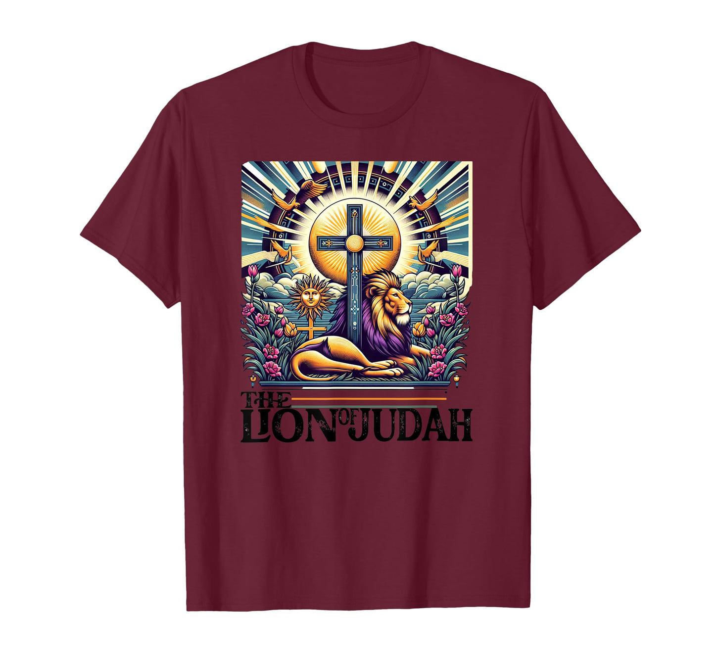 Lion of Judah Men Women Vintage Religious Animal Easter T-Shirt