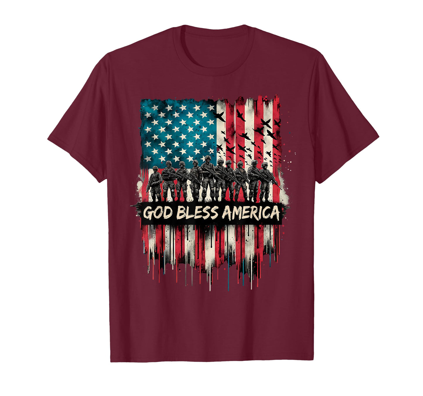 God Bless America USA Flag 4th of July Patriotic T-Shirt