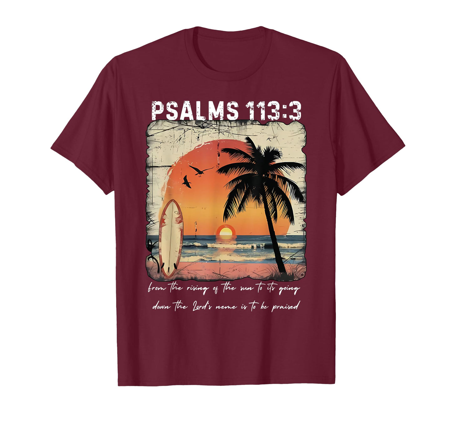 Palm Tree Psalms 93;4 Christian Beach Summer Bible Verse T-Shirt