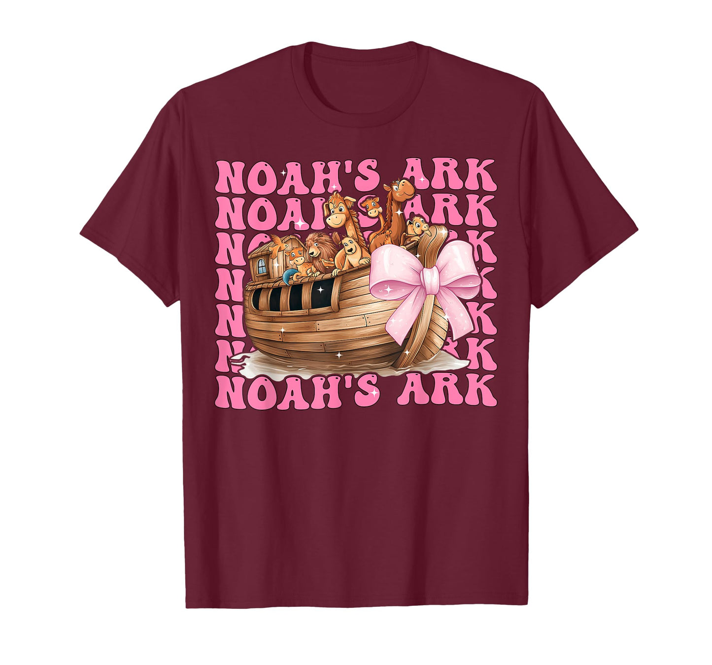 Coquette Bow Noah's Ark Christian Girl Mom Mama Mother's Day T-Shirt