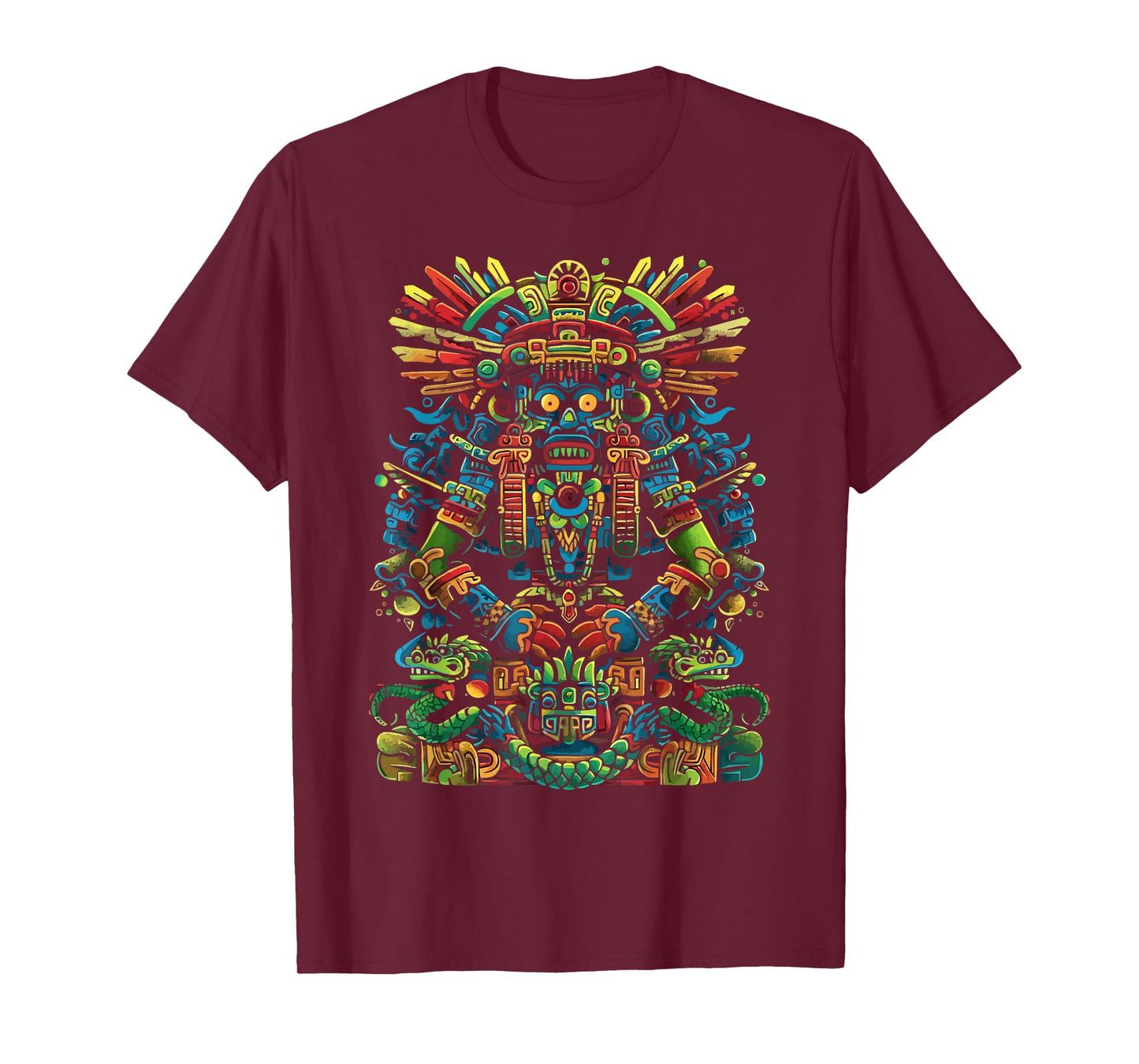 Aztec God Aztec Culture Mayan Indigenous Tlaloc Statue T-Shirt