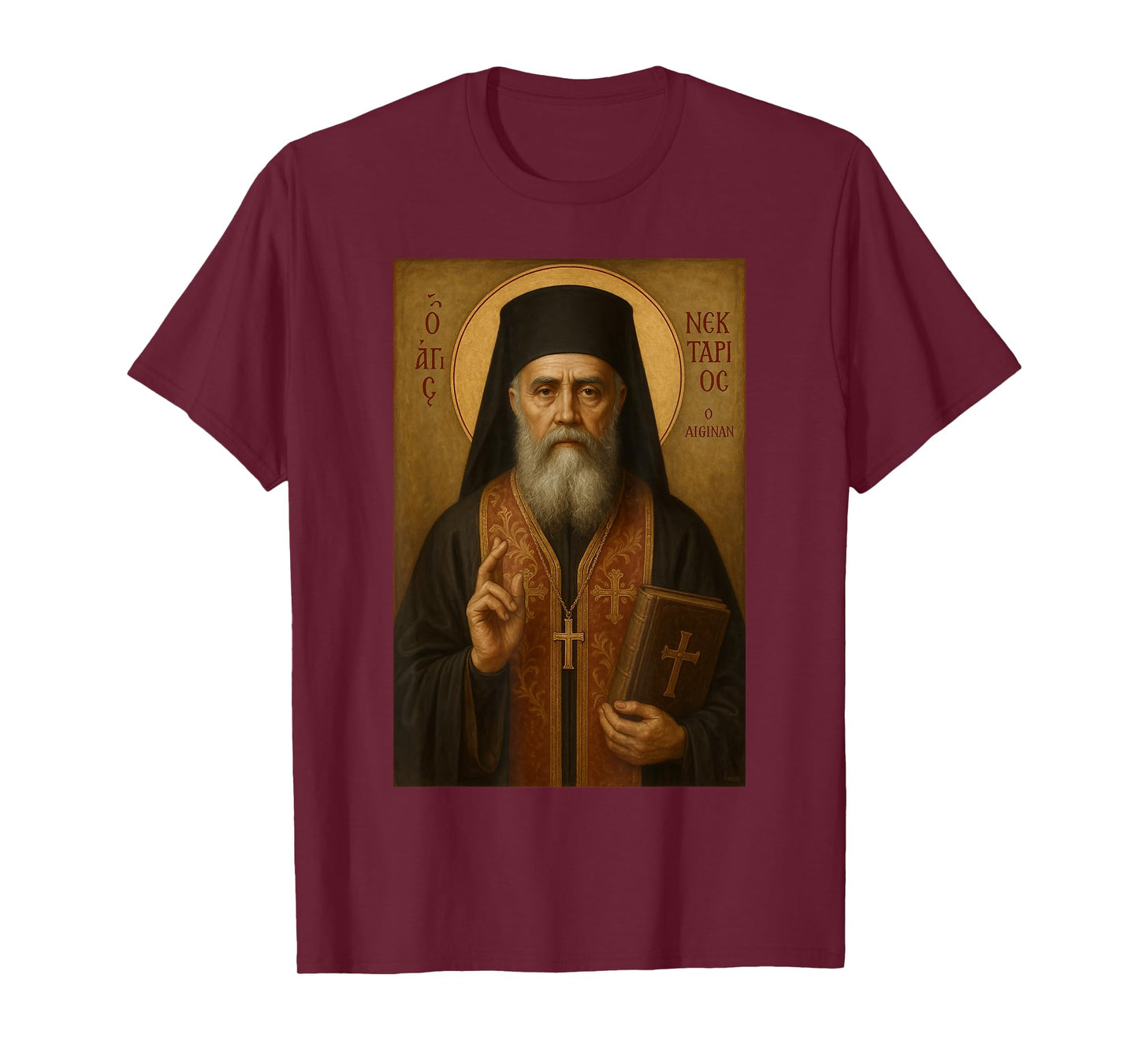 Orthodox Saint Nektarios of Aegina Icon T-Shirt