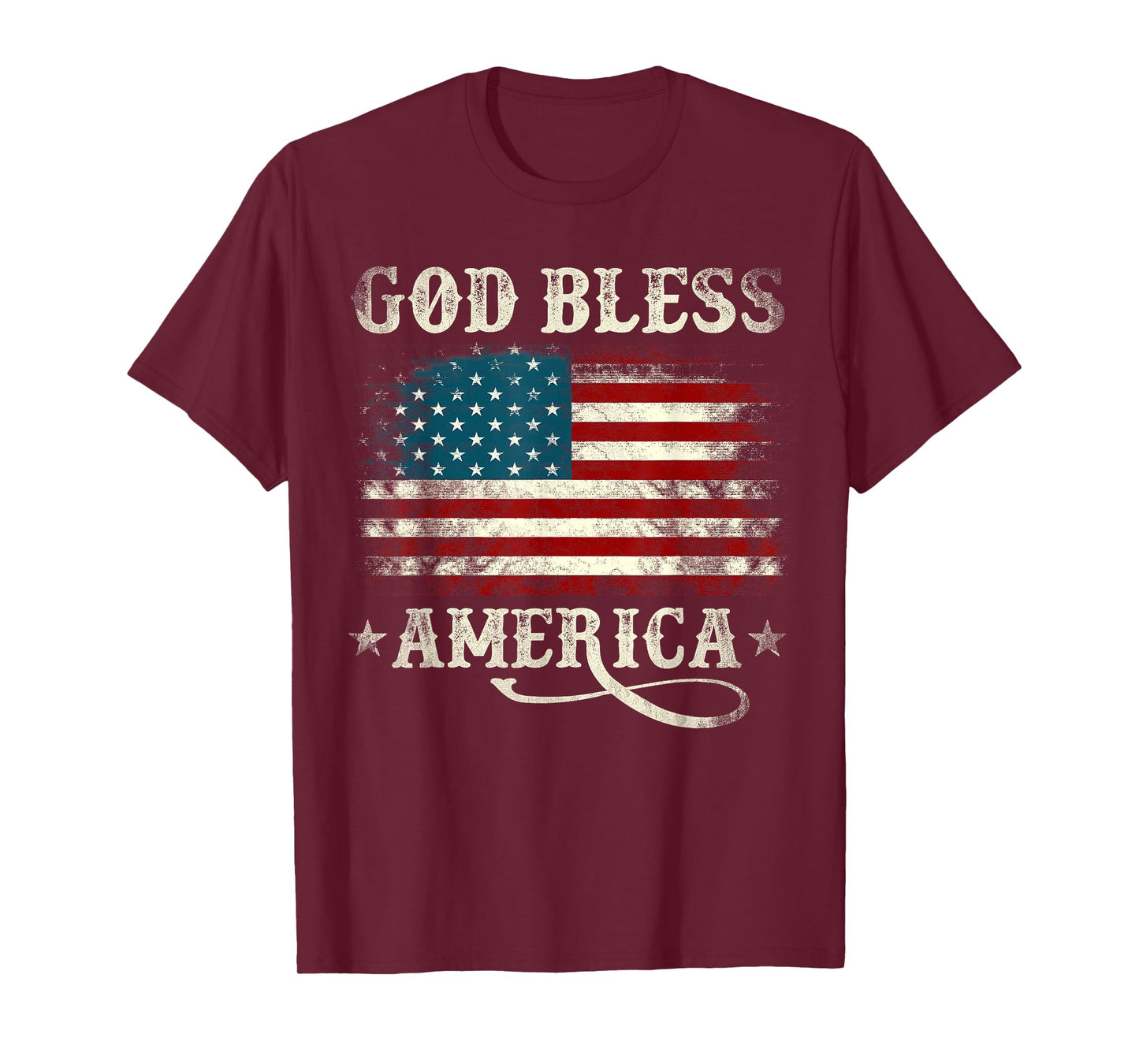God Bless America USA Flag 4th of July Patriotic Men Women T-Shirt