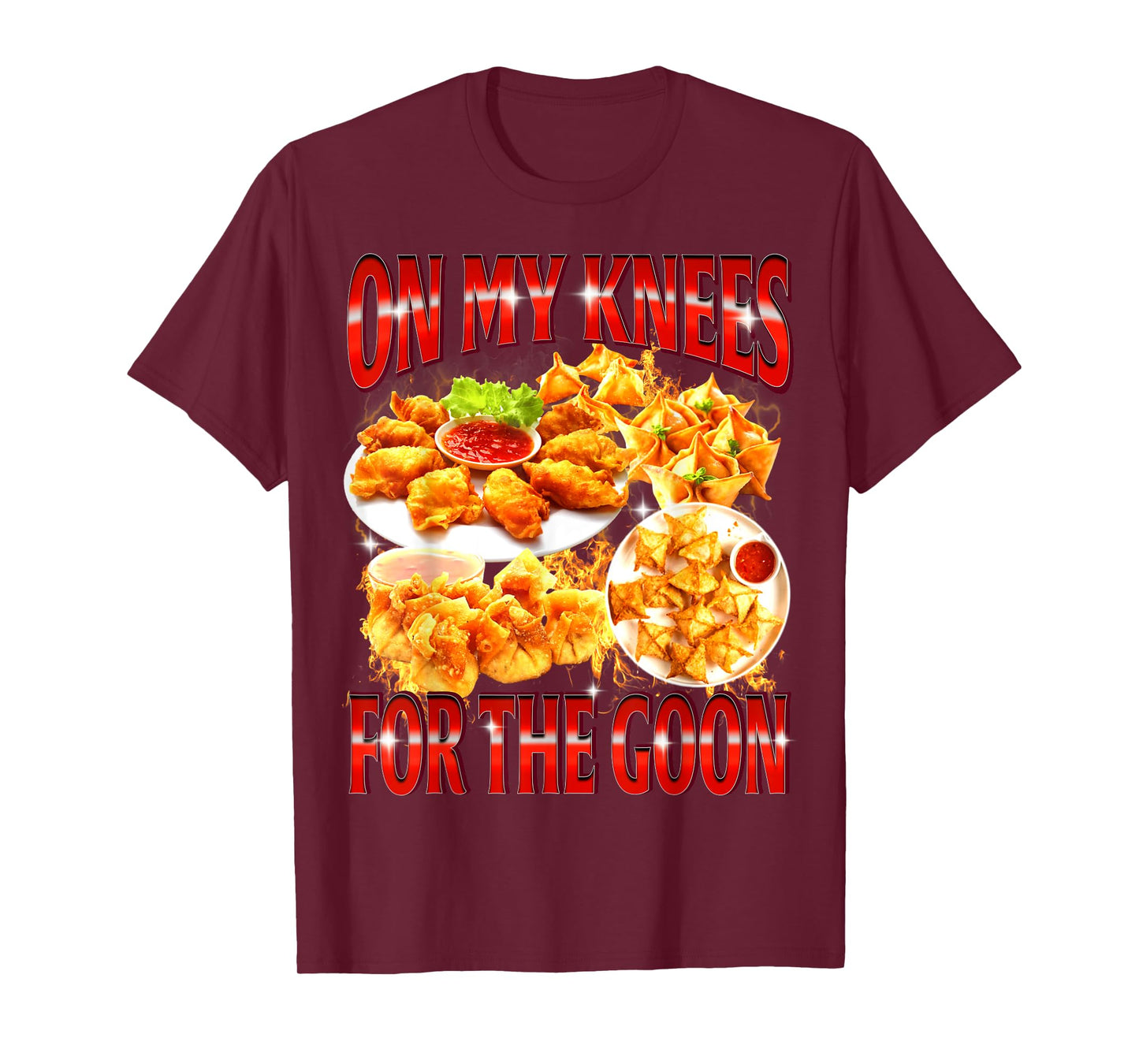 On My Knees for The Goon Funny Crab Rangoon Bootleg Meme T-Shirt
