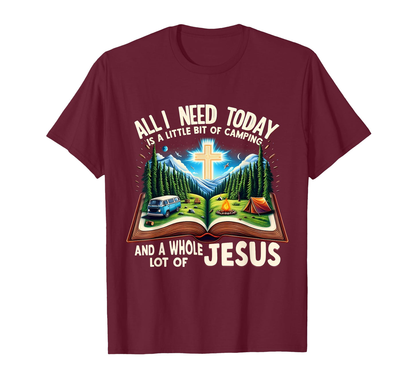 Camping and Jesus Outdoors Faith Bible Campfire Costume T-Shirt