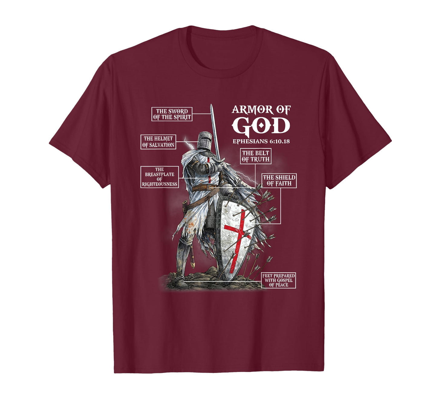 Anatomy of A Knight Templar Funny Christian Warrior Of God T-Shirt