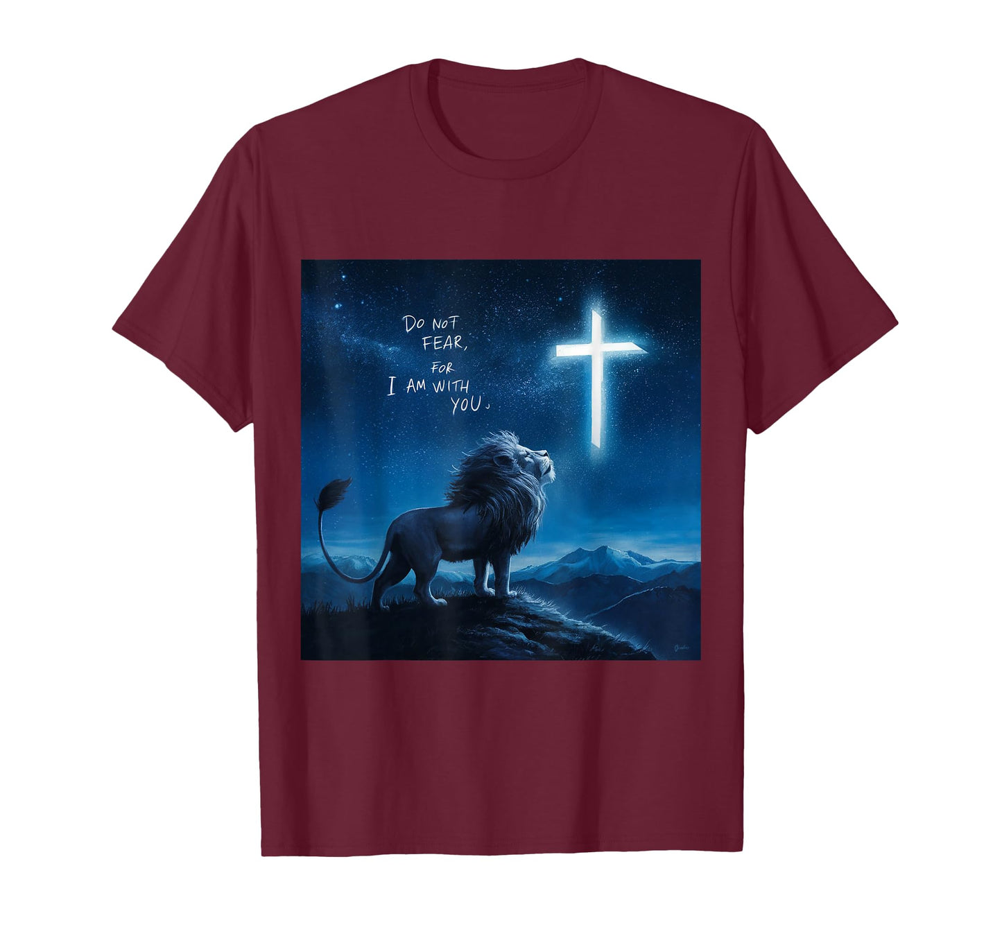 Christian Religious Bible Verse Sayings Lion Fear Scripture T-Shirt