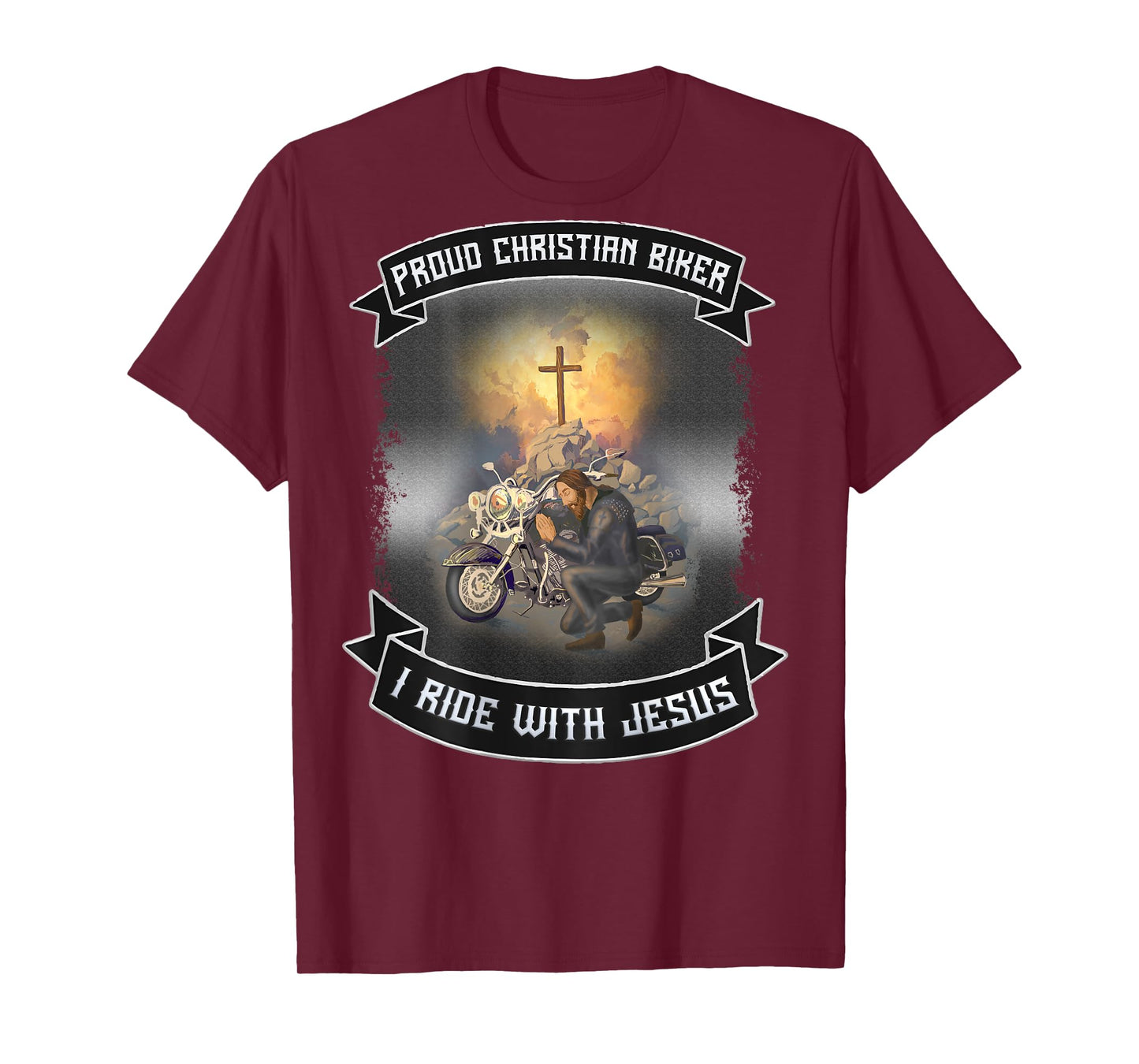 Christian Bikers Gift Ideas Jesus Christ Motorcycle Riders T-Shirt