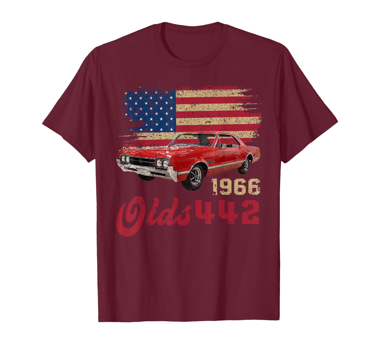 Jersey Style Olds 442 66 1966 Loves Old School Muscle Cars T-Shirt