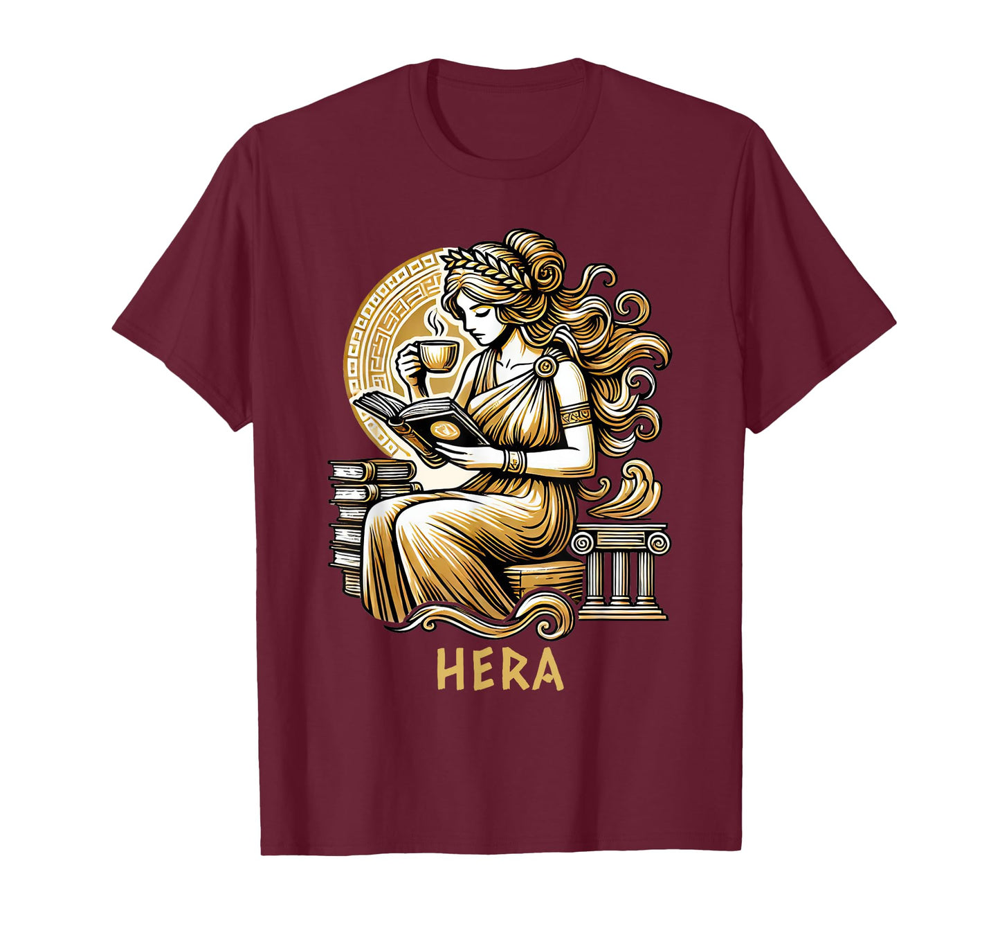 Goddess Hera Bookish Coffee Lover Ancient Greece T-Shirt