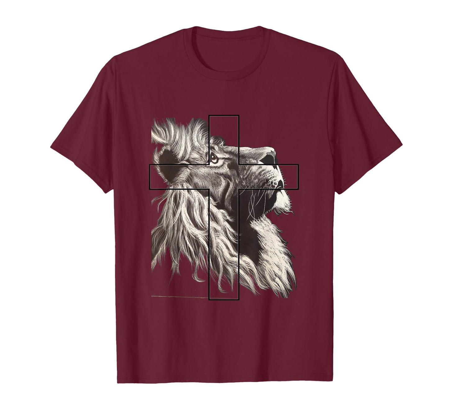 Jesus Lion of Tribe Judah Christian Cross T-Shirt