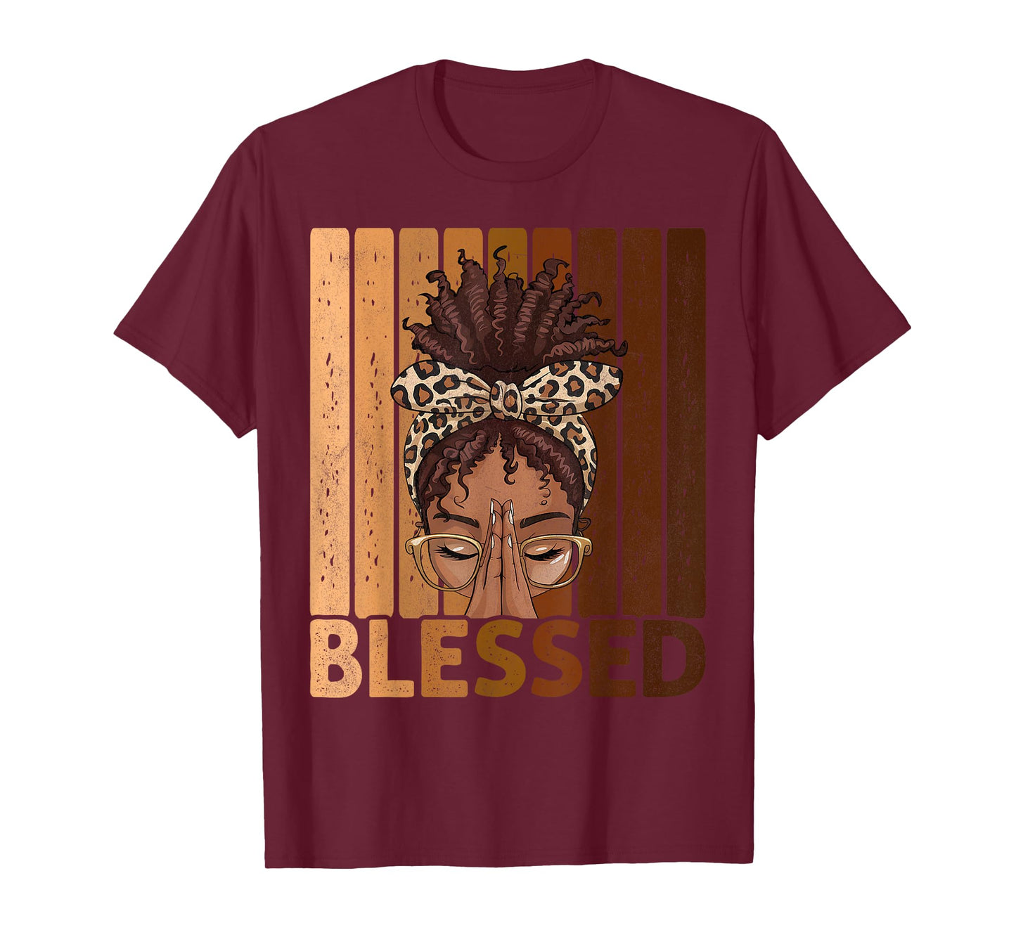 Blessed Black Woman Praying African American Christian T-Shirt