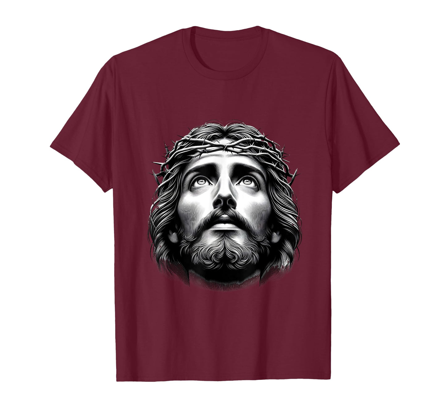 Jesus Christ Face With Crown Of Thorn God Bible Christian T-Shirt