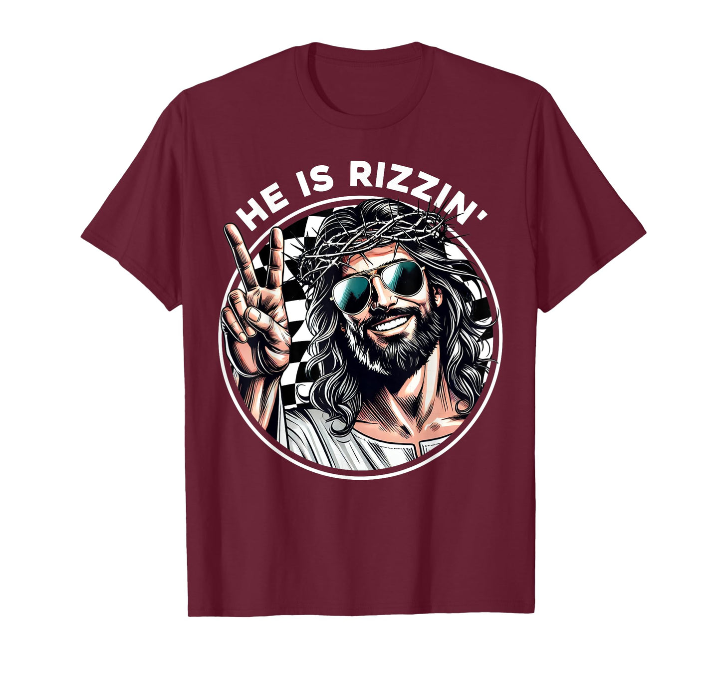 He Is Rizzin' Jesus Christian Happy Easter Hunt Eggs Funny T-Shirt