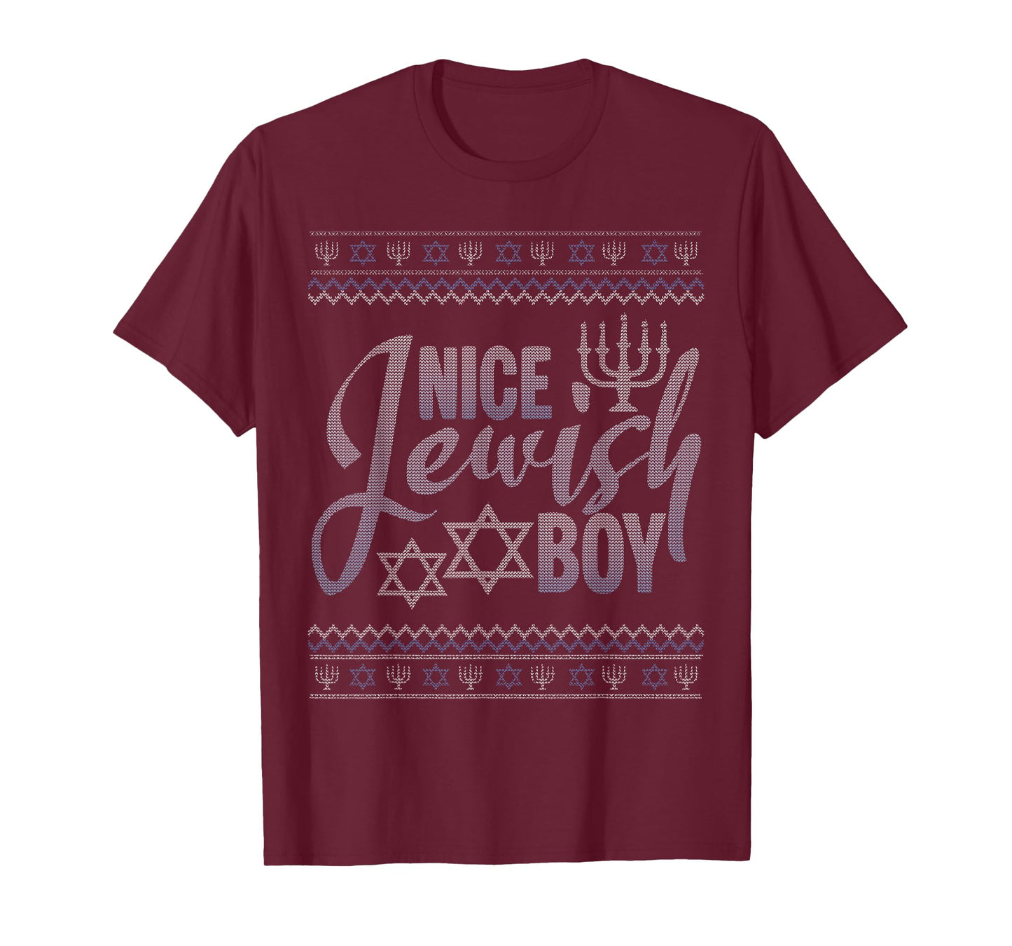 Nice Jewish Boy Menorah Ugly Christmas Happy Hanukkah T-Shirt