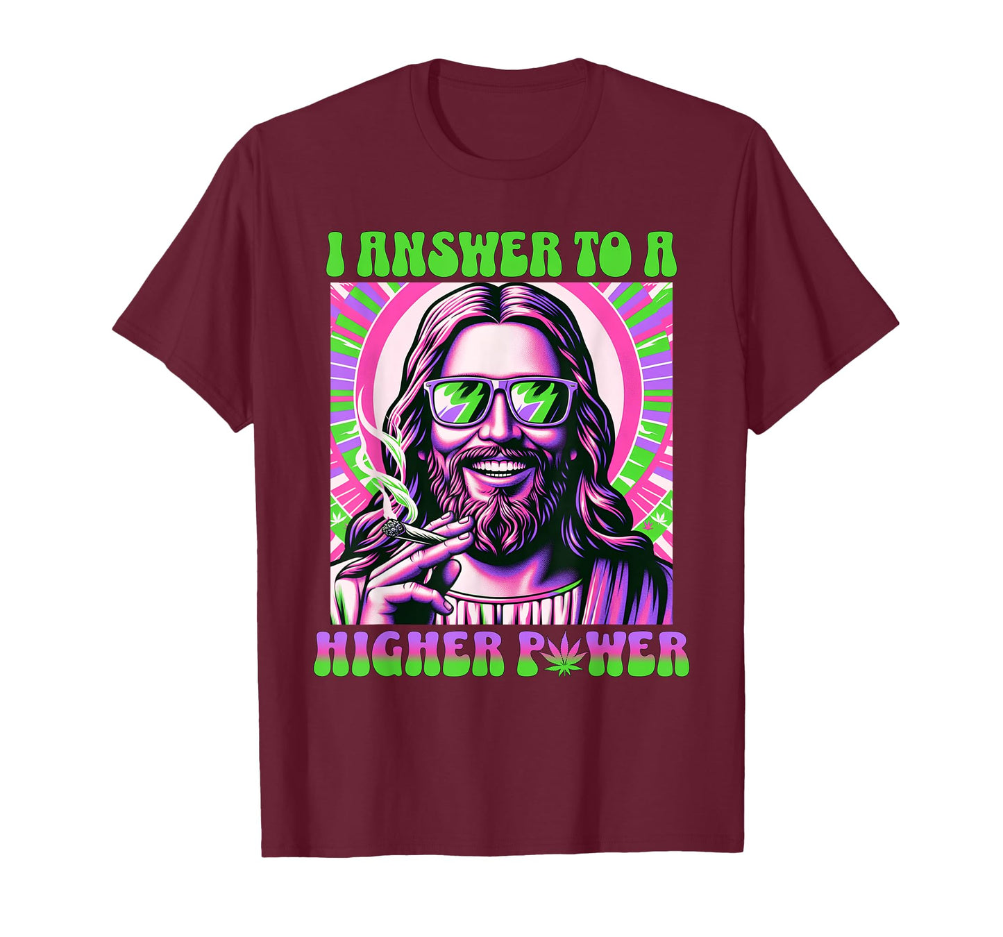 Weed Smoking Dope Jesus - Funny Happy 420 T-Shirt