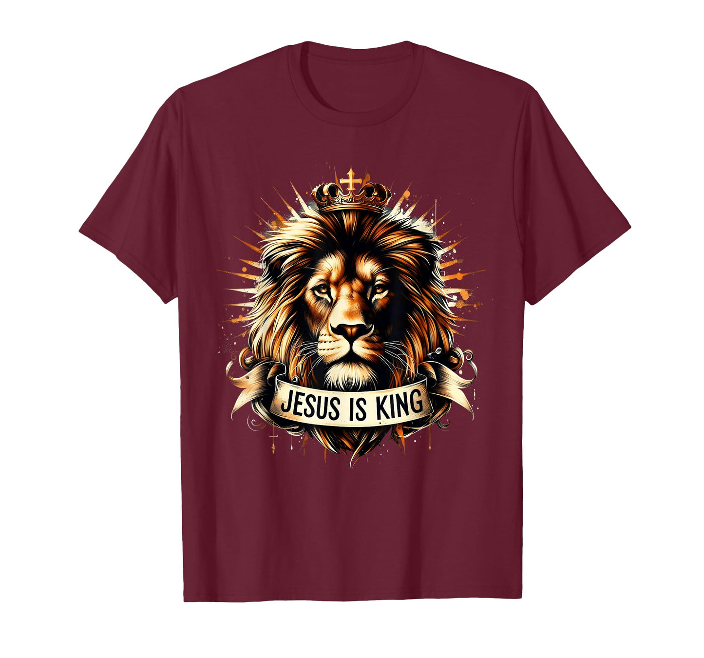 Jesus Is King Christian Lion Bible Scripture Jesus Believer T-Shirt