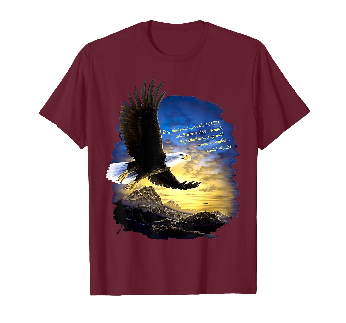 Isaiah 40:31 Mount Up Wings as Eagles Christian Bible Verse T-Shirt