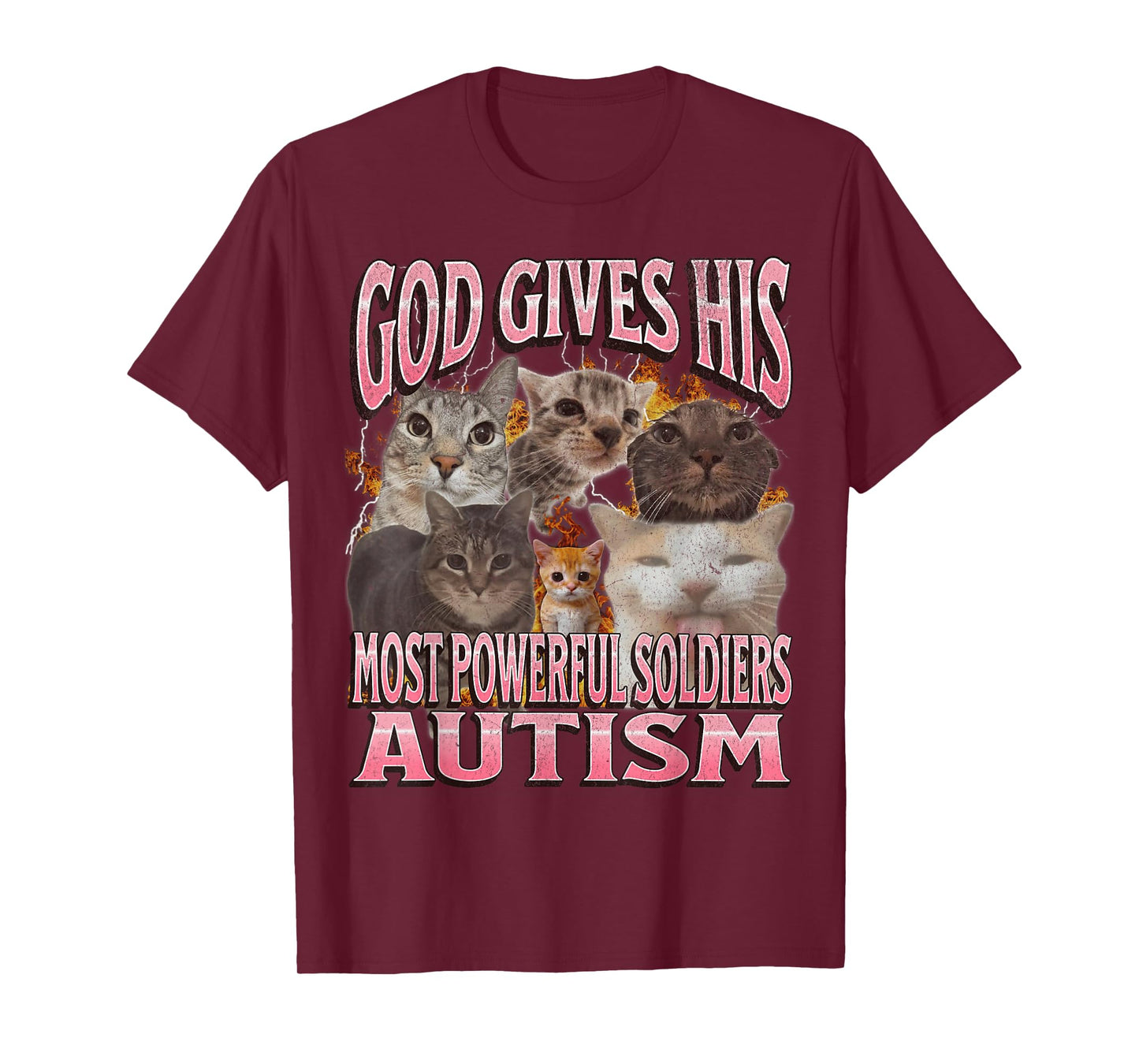 God Gives His Most Powerful Autism Funny Cat Meme Bootleg T-Shirt