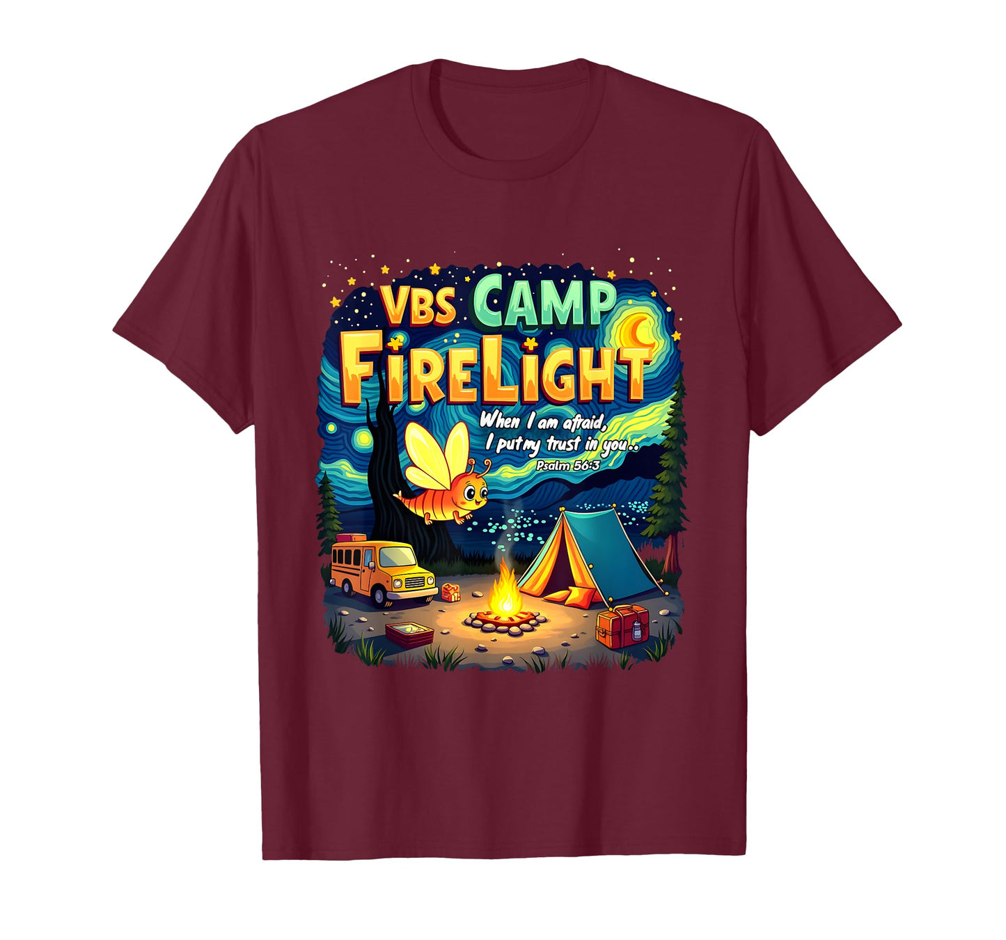 2025 VBS Camp Firelight Camp Vacation Bible School Firework T-Shirt