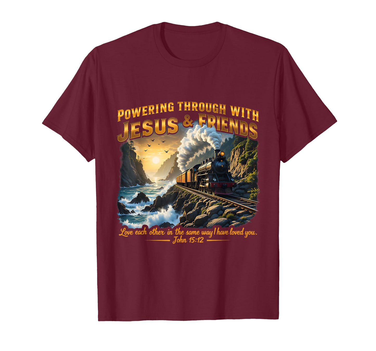 Through With Jesus Trip 2025 VBS Railway Train Ship Ocean T-Shirt