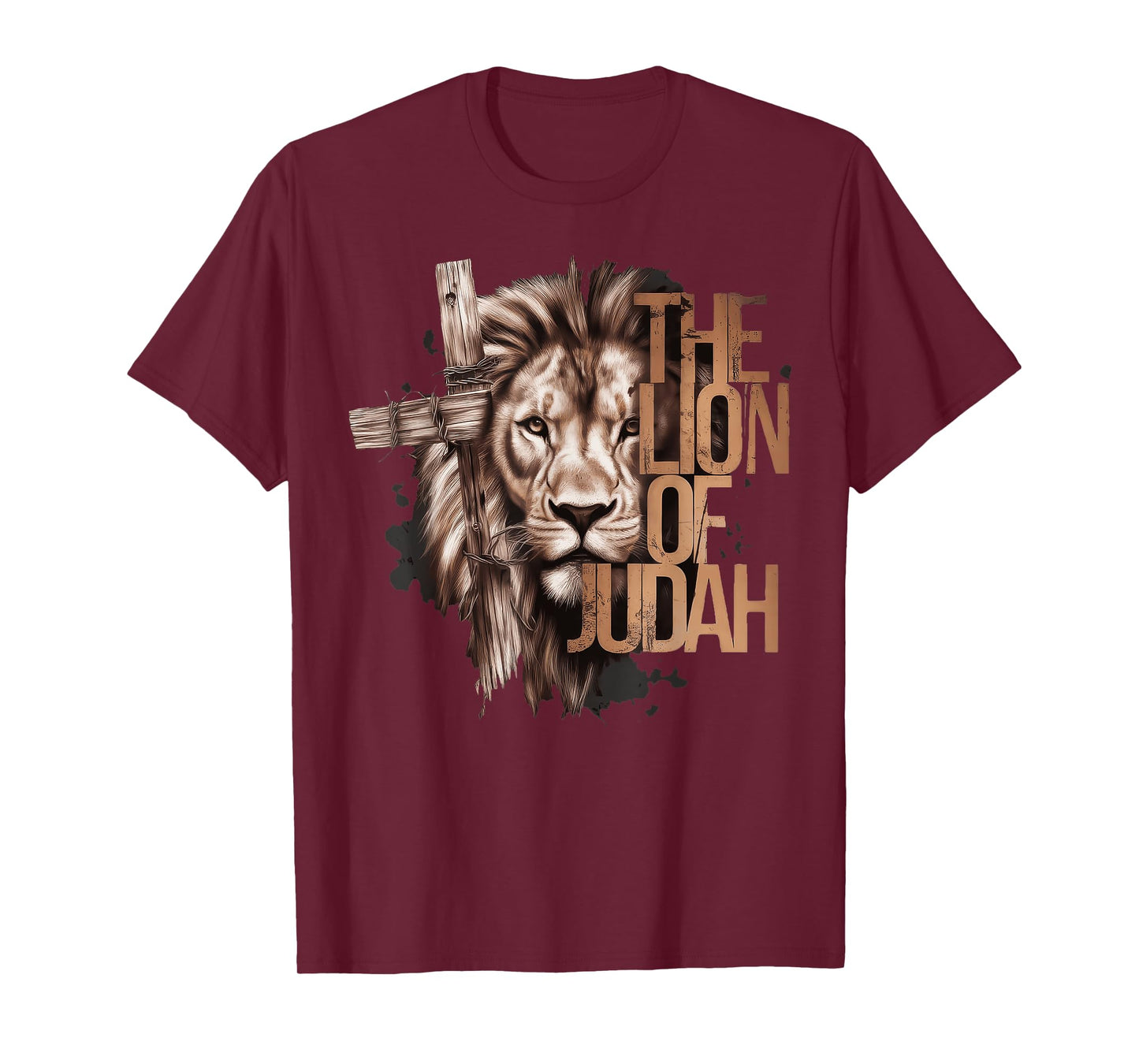 King Jesus Lion of Judah Christian Cross Faith T-Shirt