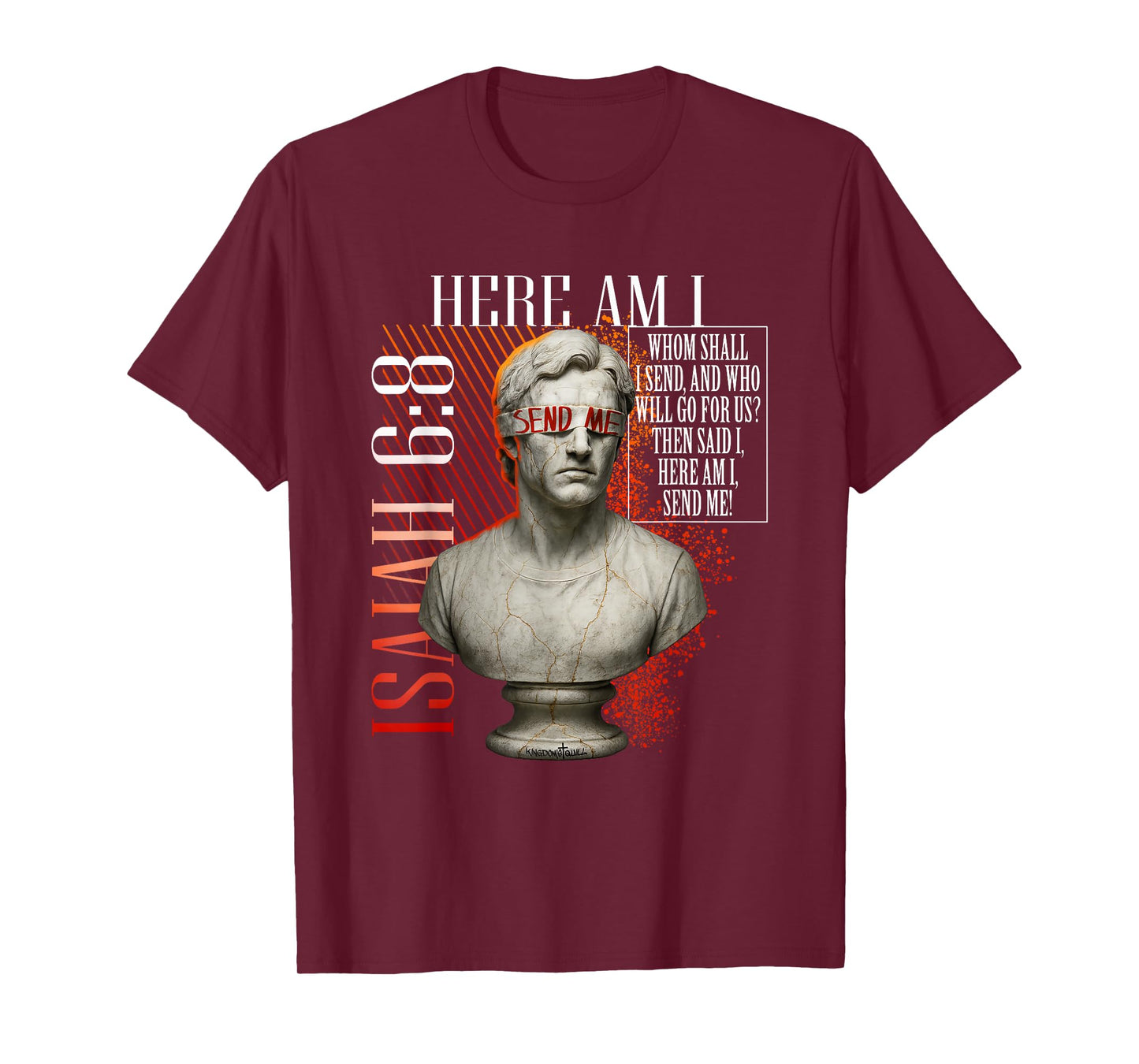 Here Am I Send Me Isaiah 6:8 Christian Vaporwave 80s Retro T-Shirt