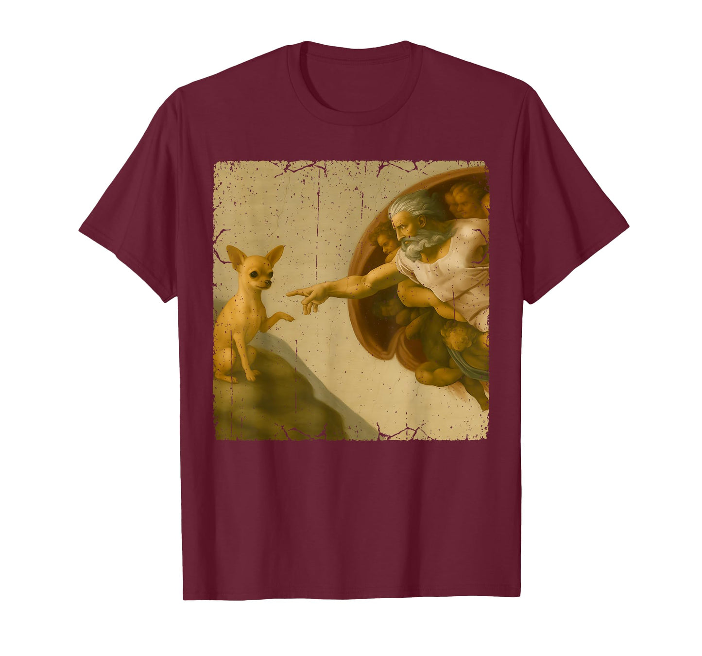 Chihuahua God Creation of Adam Meme Funny Memes T-Shirt