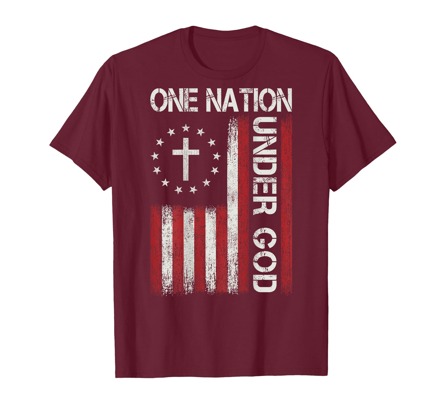 One Nation Under God Jesus Christian Faith Flag Religious T-Shirt