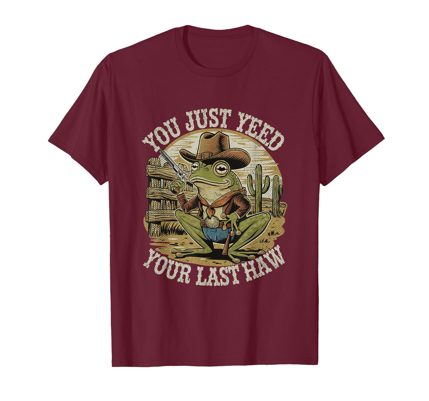 You Just Yee'd Your Last Haw Funny Vintage Cowboy Frog T-Shirt