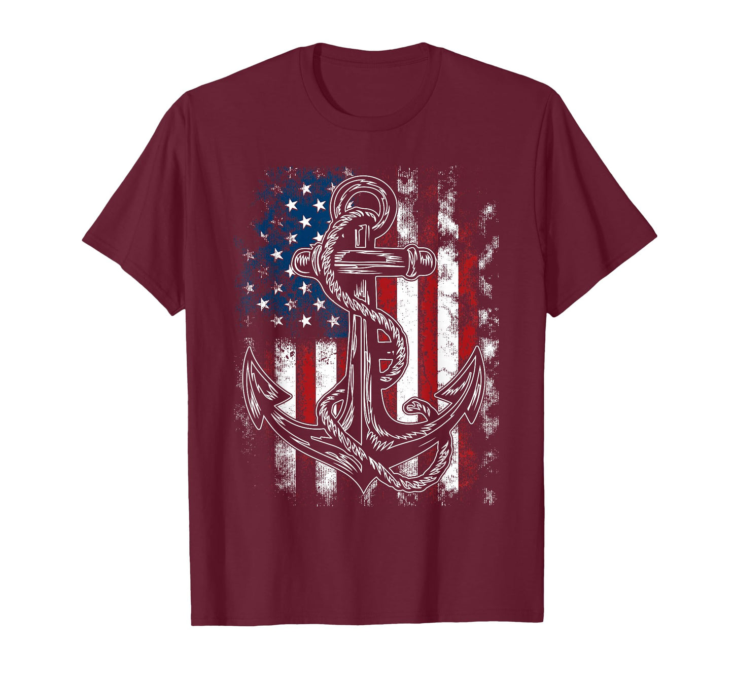 American Flag Patriotic Anchor - Memorial Day 4th Of July T-Shirt