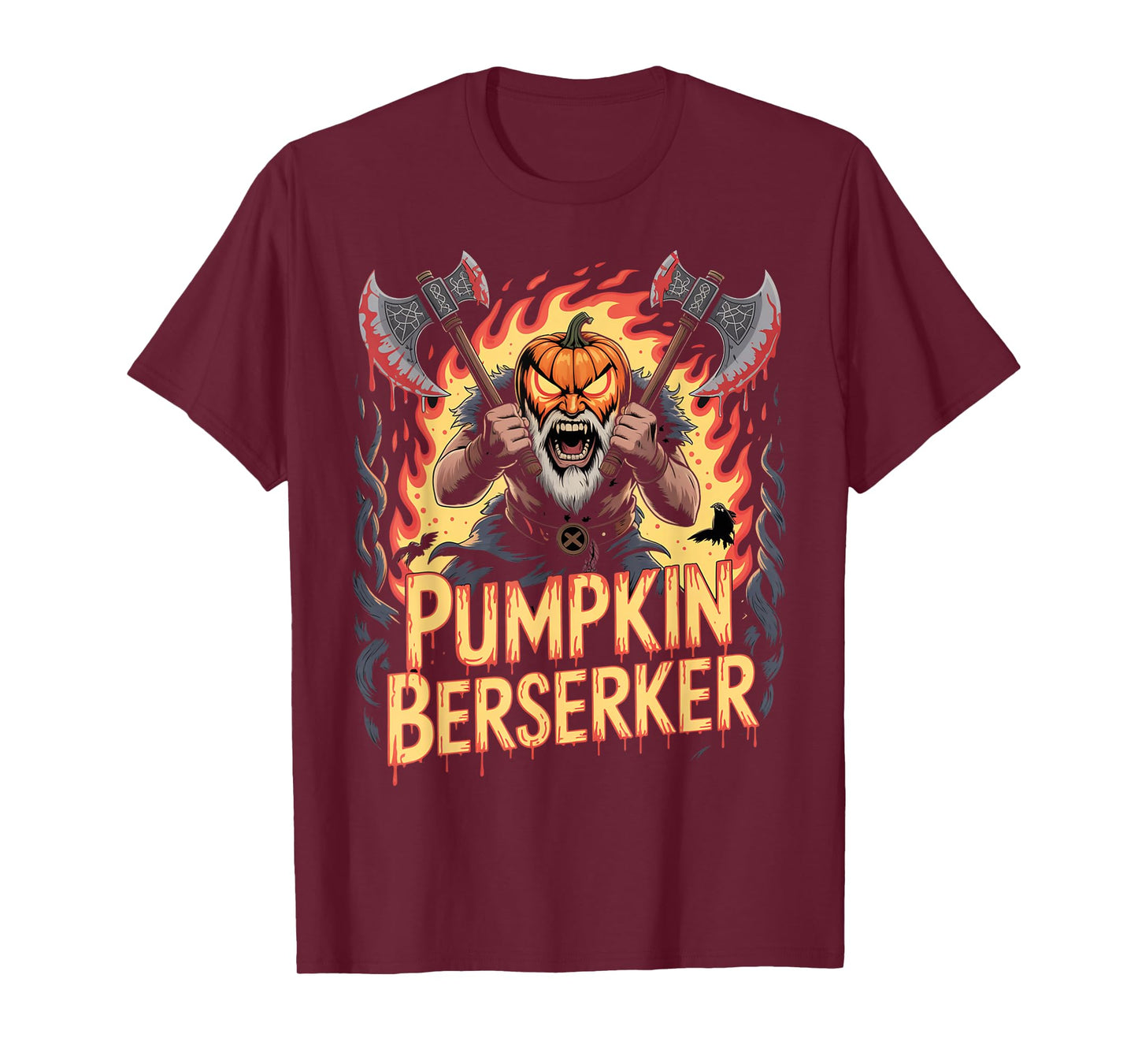 Halloween Pumpkin Berserker Viking T-Shirt