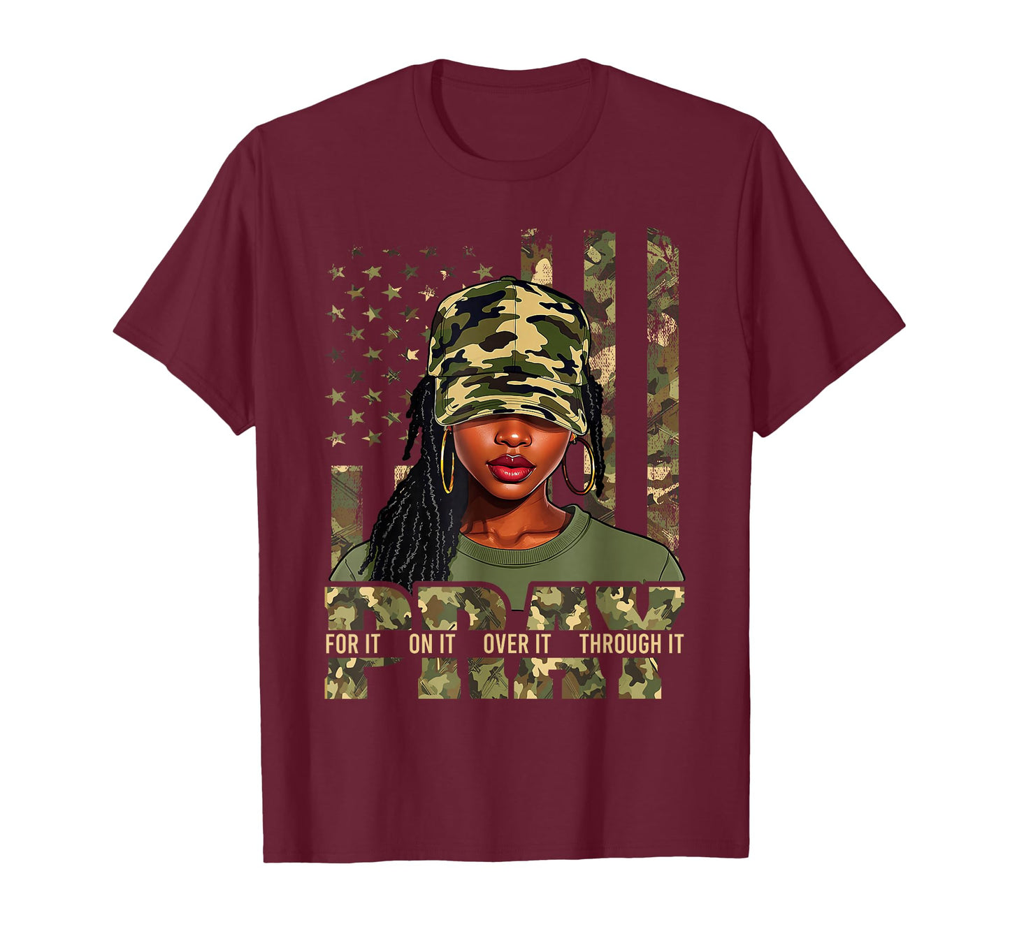 Pray On It Pray Over It Black Woman Loc'd Christian Women T-Shirt