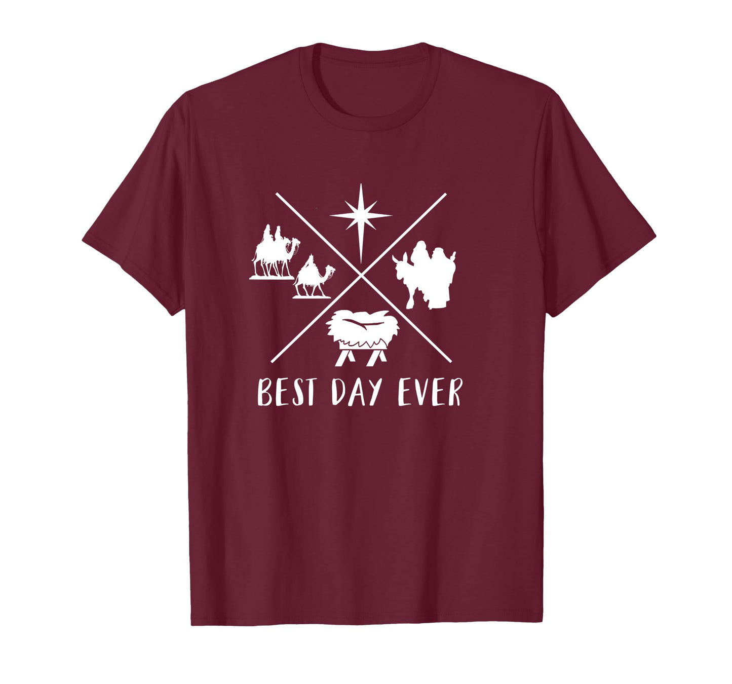 Modern Nativity Scene Best Day Ever Christmas T-Shirt
