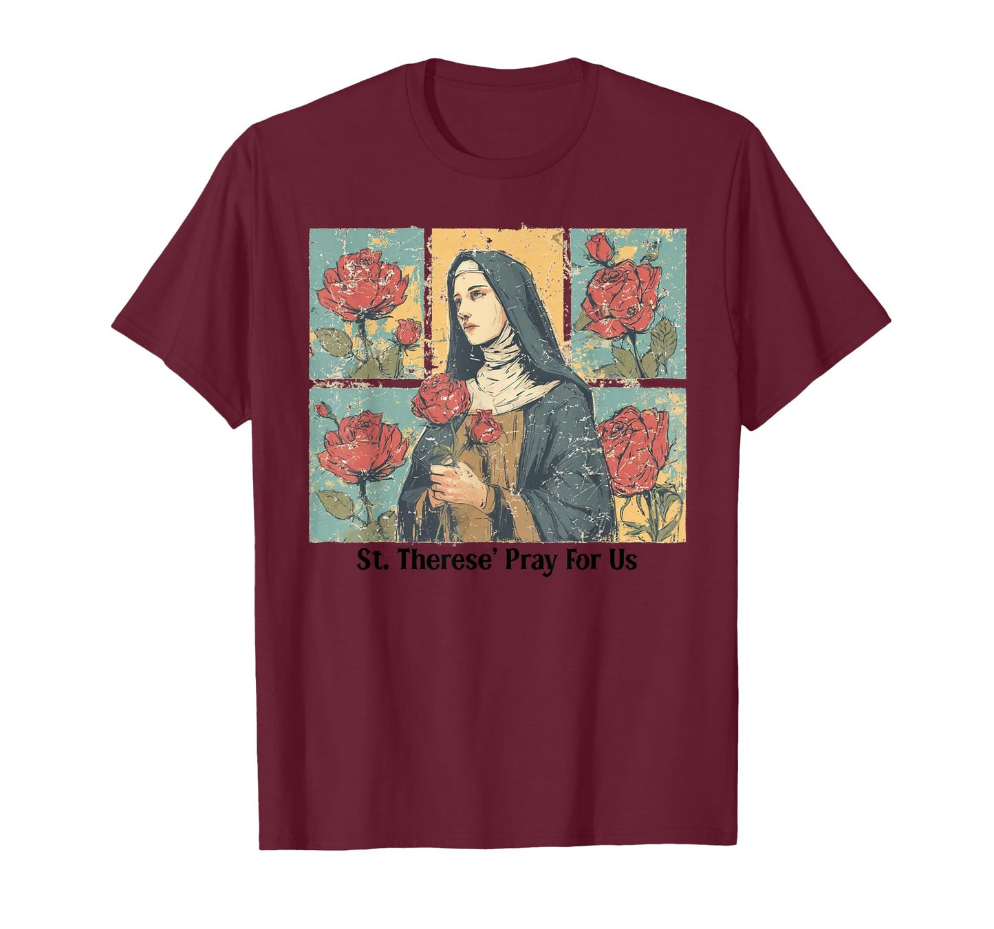 Vintage Saint Therese Roses Catholic Religious Devotional T-Shirt