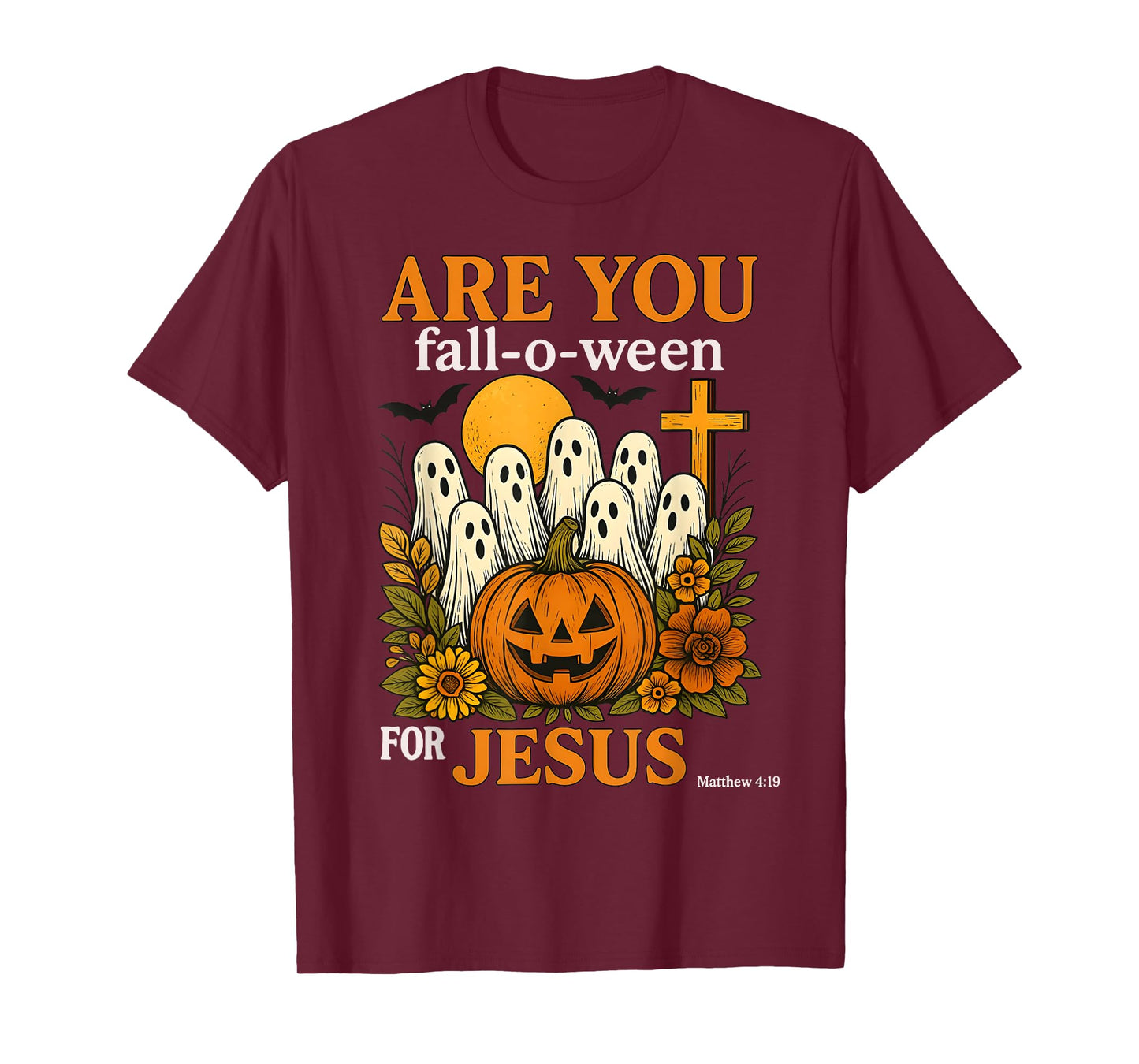 are You Fall-O-Ween Jesus Christian Halloween Ghost Pumpkin T-Shirt